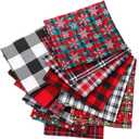 Tatuo 12 Pieces Christmas Fat Fabric Bundles Buffalo Plaid Fat Quarters Cotton Fabric Square Bundles 19.5 x 15.7 Inch Charm Yarn-Dyed Checked Quilting for DIY Crafting Sewing(Sweet Style)