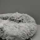 WESTERN HOME WH Calming Soft Round Dog & Cat Bed, Anti-Anxiety Donut Cuddler Warming Cozy Fluffy Faux Fur Plush Cushion Bed for Small- Medium Dogs and Cats (20"/24"/27"/30"), Light Grey, 20.0"L x 20.0"W x 6.0"Th, Light Grey