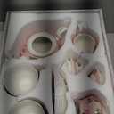 BTaT- Floral Tea Sets for Adults, 13 pcs, Service for 4, Pot (38 oz) & Cups (8 oz) with Saucers, Pastel Pink Floral Design with Gift Box, Porcelain Tea Set for Adult, Dishwasher Safe