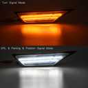 Civic LED Side Marker Lights For 2016-2021 Honda Civic Sedan Coupe Hatchback Smoked Lens Sidemarker Amber LED Turn Signal/White LED Running/Position/Parking Lights OEM#H02551127N