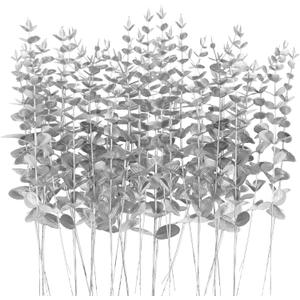 36 Pcs Silver Artificial Eucalyptus Stems 15''Fake Eucalyptus Leaves Decor Faux Branches for Wedding Bouquet Centerpiece Vase Flower Arrangement Home Decoration