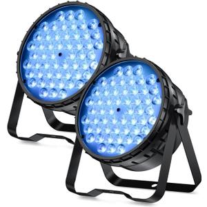 BETOPPER DJ Light 2 Pack, 54x3W LED Par Lights, DMX Stage Lights Sound Activated, Strobe Wash Lighting for Wedding, Church, Party, Club, Concert and Festival Events (2)