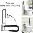 Botabay Handicap Grab Bars Rails 23.6 Inch Toilet Handrails Bathroom Safety Bar Toilet Support Rail Handicapped Handrail Accessories for Seniors Elderly (23.6inch)