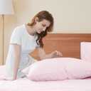 Sunflower Queen Pillowcases Set of 2, 100% Cotton Queen Pillow Cases 2, 2030 inches Light Pink, Soft and Breathable