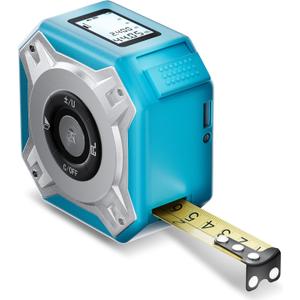 FlyGeneral 2-in-1 Laser Tape Measure, Waterproof 16FT Digital Tape Measure, 130FT Laser Distance Meter with Measure Area and Volume.