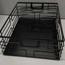 TOPZEA Black Metal Food Storage Basket for Pantry Organization, Large Steel Wire Farmhouse Basket Organizer Bin with Handles for Organizing Bathroom, Kitchen, Shelf, Cabinet, 16"x 12.5"x 6"