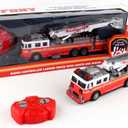 Daron FDNY Radio Control Ladder Truck  Officially Licensed Fire Department of New York RC Fire Truck Toy with Lights & Sounds  Extendable Swivel Ladder  Kids Ages 3+