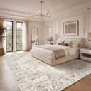 Garvee 8x10 Area Rug Vintage Boho Beige Washable Living Room Rug Non Slip