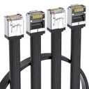 2Pack CAT7 2 Feet High-Speed Flat Shielded Bendable Ethernet Cables,Equipped with Short Crystal RJ45 Interfaces,with Transimission Speeds Exceeding CAT4/CAT5/CAT6 Compatible Modems,etc (Black)