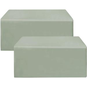 HolidayIdeas Fitted Table Covers for 6 Foot Tables - 72 x 30 Inch - 2 Pack Rectangle Table Clothes Polyester Fabric Table Cover for Folding Table, Parties, Holiday Dinner, Trade Show (Sage Green)