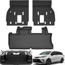 7&8 Seater Trunk Mat Backrest Mat Compatible with 2021-2025 Toyota Sienna TPE All Weather Backrest Mat Trunk Liner Replacement Protector for 2021-2025 Toyota Sienna Accessories Trunk Mat+Backrest Mat