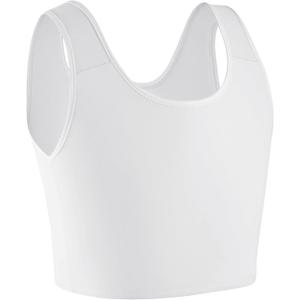 XUJI Transgender FTM Breathable Half Chest Binder (White, XL)