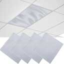 4 Pcs Fluorescent Light Covers, 4 x 2 Feet Magnetic Light Covers for Ceiling Lights Shade Panel, Drop Ceiling Light Filters Covers for Office Classroom School Home, Polyester Fabric Material, Grey