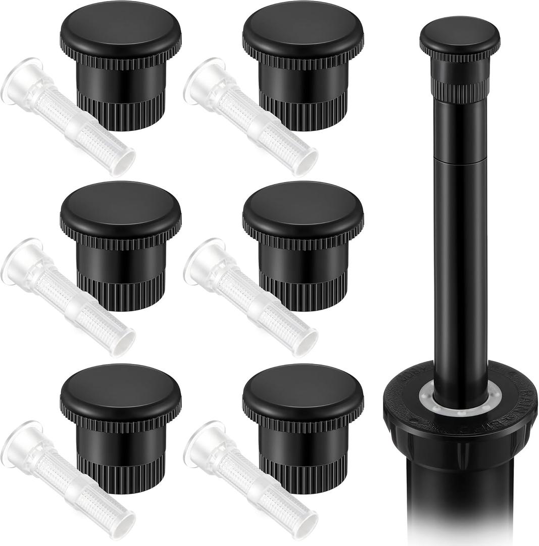 6 Set Spray Shut Off Nozzle Compatible with Rain Bird 1800 Series,Includes Fine Mesh Nozzle Filter Screen,Sprinkler Head Cap Replacement for Automatic Irrigation Water