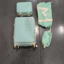 imiomo Carry on Luggage Airline Approved, Lightweight Hard Shell Carry-on Suitcase, 20 Inch Travel Luggage with Spinner Wheels and USB Port, Green (4 piece set (BD/TB/13/20))