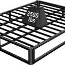 Upgrade Anti Bending and Round Corner Legs 10 inch Metal Full Bed Frame 3500 LBS Heavy Steel Slats Support Platform Bed Frames No Box Spring Needed Platform Noise Free Easy Assembly