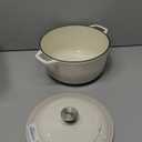 Dutch Ovens Enameled Cast Iron Covered 5.5 Quart Dutch Oven with Dual Handle for Bread Baking, White (5.5QT)