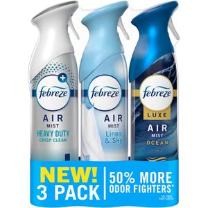 Febreze New & Improved Air Mist Scent Mix, Air Freshener, Home and Kitchen Essentials, Odor Fighting Room Spray, 8.1 oz bottle, 3 Count