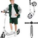Nattork Kick Scooter for Kids 6+ Years Teens Adults - 220LB Weight Capacity, Front Shock Absorber and Adjustable Handlebar - Smooth Ride with 8" Sturdy Wheels, Ideal for Outdoor Sports