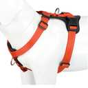 Plutus Pet Adjustable No Pull Dog Harness with Leather Accents, Heavy Duty Reflective Nylon Vest for Training, Hiking, Easy Walk Harness for Small, Medium, Large Dogs (Orange, M)