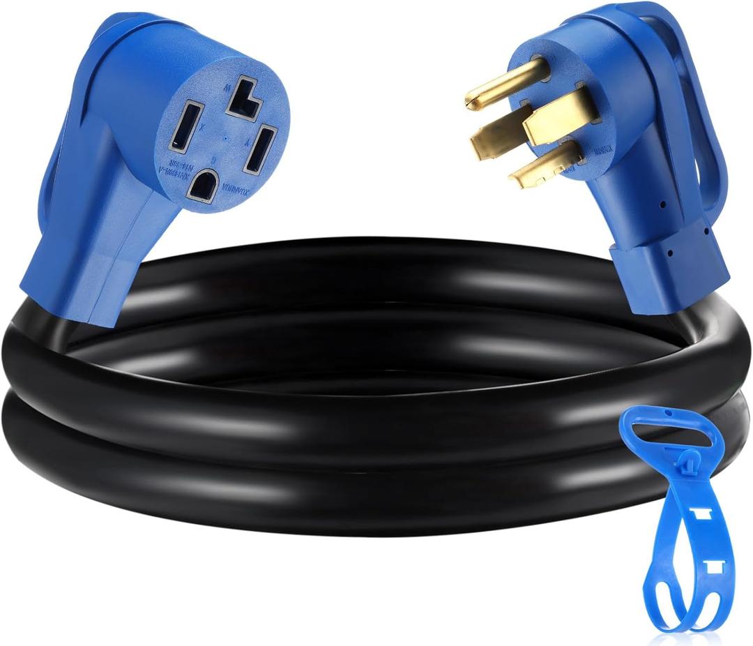 Kanayu 6.6 FT 4 Prong Dryer/EV Extension Cord 30 Amp NEMA 14-30P to 14-30R for Level 2 EV Charging and Dryer Power Flexible Cable STW 10 Gauge Cord with Grip Handle ETL Listed (Blue and Black)