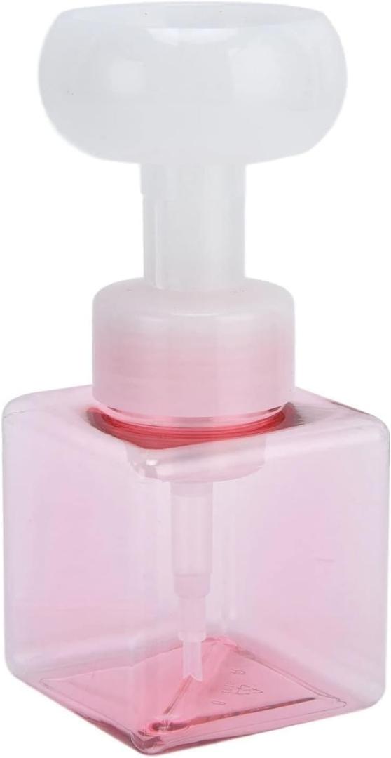 8.4oz 250ml Foaming Hand Soap Dispenser, Refillable Empty Foam Liquid Hand Soap Container Cute Cat Paw Flower Shape Foaming Soap Dispenser, Reusable Plastic Press Bottle for Bathroom(Pink)