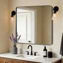 ANDY STAR Black Bathroom Mirrors for Over Sink, 28x36 Inch Matte Black Mirror for Bathroom, Rectangle Metal Vanity Mirror for Wall-Modern Clean Design with Superior Stainless Steel Frame