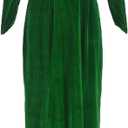 Women's Dress Costume Adult Princess Cosplay Green Velvet Gown Halloween Outfit, Green Small 