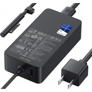 Microsoft Surface Pro Charger for 65W Windows Surface Charger 11,10,9,8,7+,7,6,5,4,3,X.Surface Laptop 6,5,4,3,2,1, Surface Go 3,2,1, Tablet, Surface Book 3,2,1, Support 44W, 36W,LED. 10FT