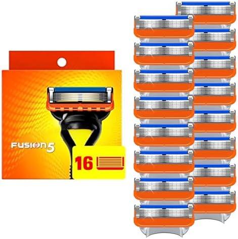 12 Pcs Razor Blade Shaving Razor Blade Refills for Fusion 5, a More Comfortable Shave for Men, Orange New Version
