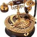 Ornerx Heart Shaped Retro Dial Telephone Music Box with Drawer 7.5" x 7" x 6.7"