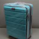 KROSER Carry On Luggage with Spinner Wheels & Built-in TSA Lock, Expandable Top Opening Hard Shell Suitcase Large Capacity Durable Rolling Luggage with USB Port, Carry-On 20-Inch, Lake Blue