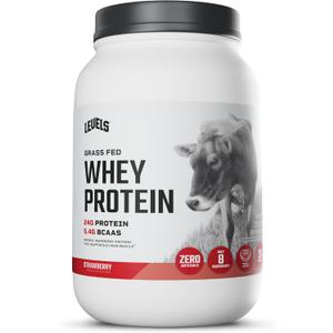 Levels Whey Protein Powder, No Artificial Ingredients, Strawberry, 2LB (EXP 05/13/28)