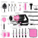 Viewsun 17pcs Car Cleaning Kit, Pink Car Interior Detailing Kit with High Power Handheld Vacuum, Detailing Brush Set, Windshield Cleaner, Cleaning Gel, Complete Auto Accessories for Women Gift