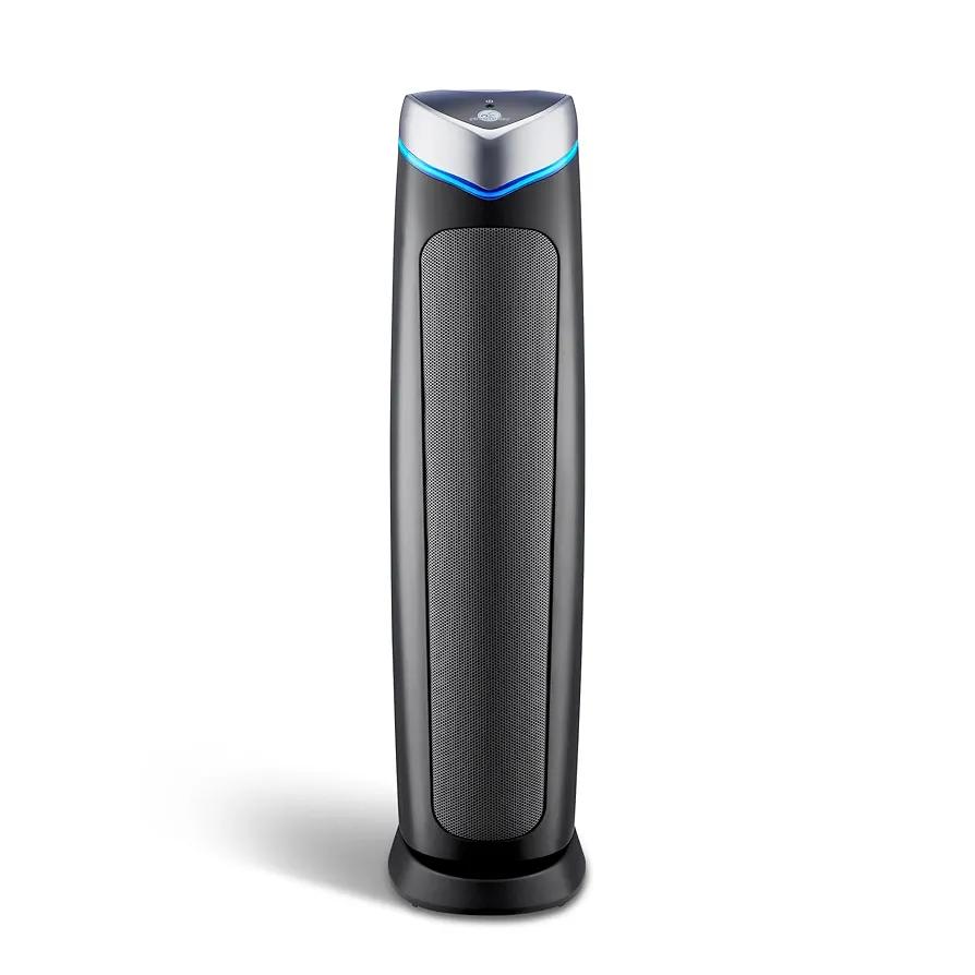 GermGuardian 5-In-1 HEPA Air Purifier for Home, Large Rooms Up To 915 Sq. Ft. with HEPA Pet Air Filter, UV-C Light & Odor Reduction, AC5250PT, 28" Tower, Gray