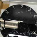 Constantplanet Black Wall Clock for Bedroom Glass Modren Wall Clock Battery Operated 14 Inch Analog Wall Clock Non Ticking