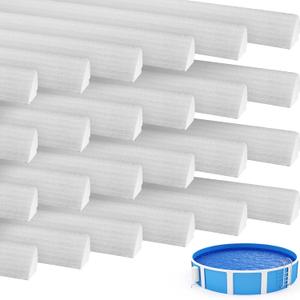 Frienda 33 Inch 24 Pcs Peel and Stick Above Ground Pool Cove Foam Long Add Protection to Swimming Pool Liner for Above Ground Pools Accessories, White
