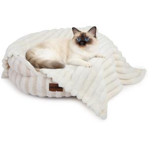 Dog Blanket Pet Blanket - Puppy Blanket for Bed, Luxury Plush Washable Dogs Blankets for Furniture Protection, Super Soft Calming Pet Blanket for Indoors (Cream, 25"x35")