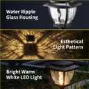 Solar Pathway Lights, Super Bright Solar Lights Outdoor Waterproof, 2 Pack Glass Solar Garden LED Lights, Landscape Lighting Decorative for Path, Yard, Patio, Walkway, Driveway, Slate Black