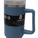 FF VESSEL SS TUMBLER W/HANDLE 40 OZ BLUE