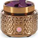Electric Wax Melt Warmer 4-in-1 Candle Warmer for Scented Wax Melter Cute Ceramic Fragrance Wax Burner for Home Office Bedroom Deco Gift for Women Gold