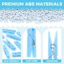 100PCS Baby Shower Clothespins Games Boy Plastic Clothes Pin with Storage Bag Mini Blue Pin Bulk 1.4 inch for Party Decorations, DIY Crafts