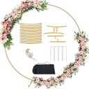 Antizz 6.6FT Round Arch Stand kit Metal Circle Backdrop Stand Wedding Arches with Storage Bag for Gender Reveal Baby Shower Ceremony Birthday Party Decorations (2M, Gold)
