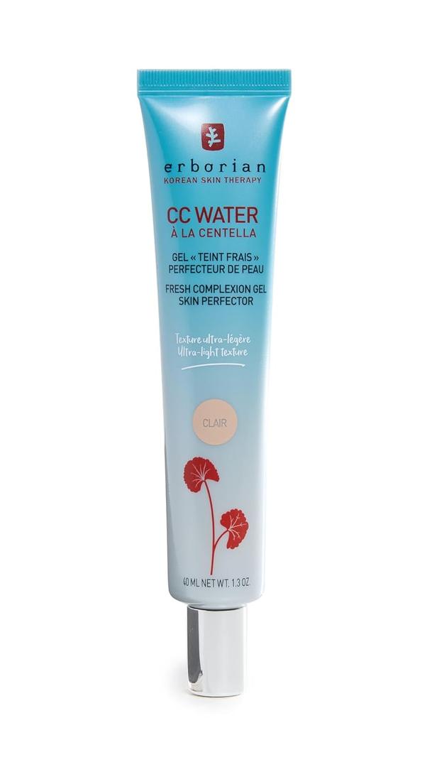 Erborian CC Water Gel Color Corrector, Tone-Evening Skincare Makeup Hybrid Hydrates, Blurs for Glass, Dewy, Glowy Finish, Lightweight, Korean Skincare (1.3 Ounce (Pack of 1), Clair (Fair/Light))
