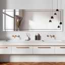 Syndra 65x24 Beveled Edge Full Length Mirror, Frameless Wall-Mounted & Glass Frame Mirror, Large Rectangle Full Body Mirrors for Bedroom, Living Room, Bathroom, Entryway(Vertical or Horizontal)