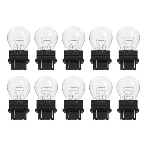 Bawkars 10 PCS 3157 Bulb, 3157 LED Tail Light Turn Signal Bulb, Automotive Brake Light Bulbs Replacement, Plastic Base Universal Mini Lights for Cars, Trucks, SUVs (White)
