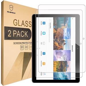 Mr.Shield [2-PACK] Designed For Huawei MediaPad T3 10 Inch / 9.6 Inch [Tempered Glass] Screen Protector [0.3mm Ultra Thin 9H Hardness 2.5D Round Edge] with Lifetime Replacement