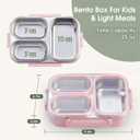 Kabbas Stainless Steel Bento Box Kids & Adults - 25 oz Leakproof Lunch Box with 3 Compartments, Premium 304 Stainless Steel Lunch Box for Kids, Dishwasher Safe, Suitable for School, Office, Outside