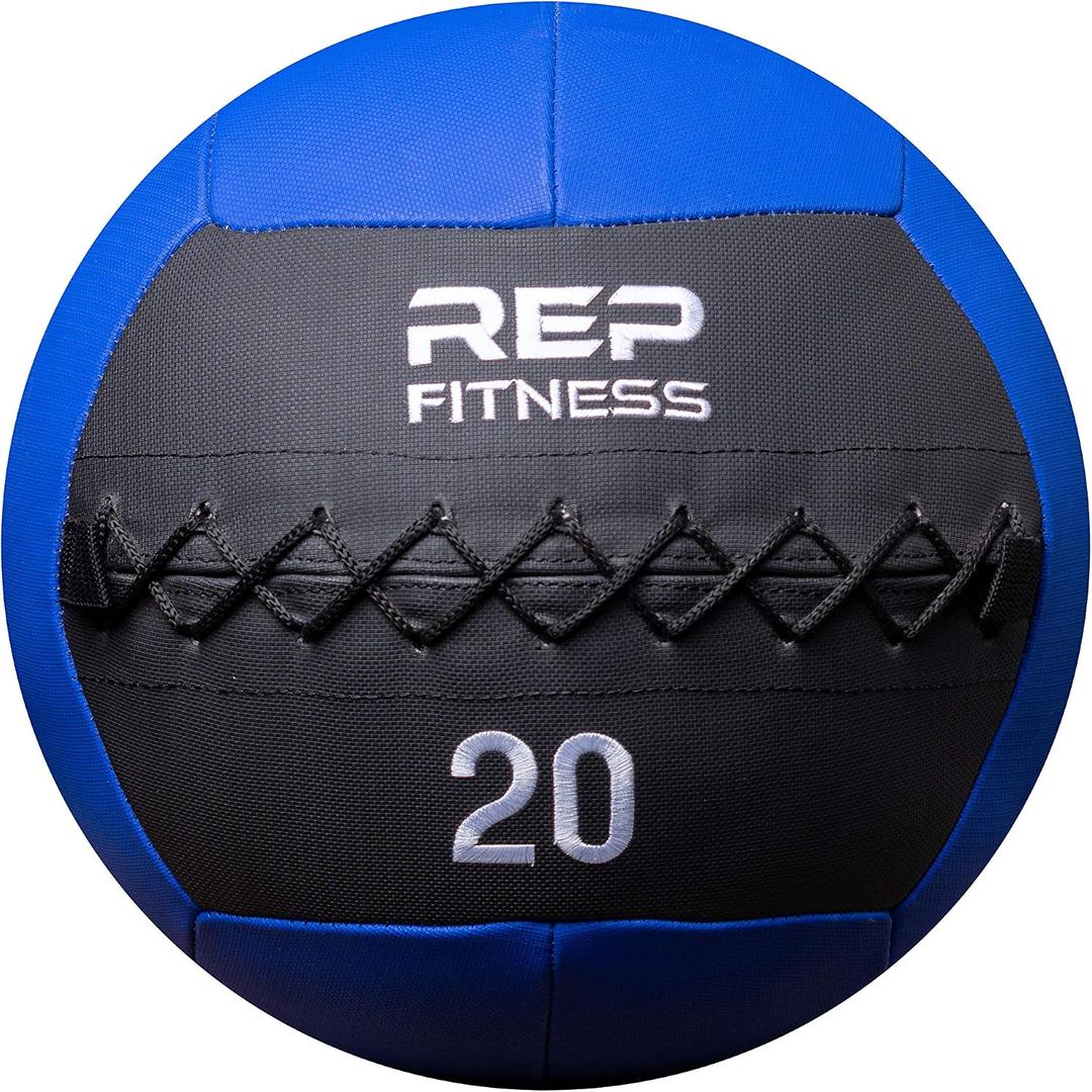 REP Weighted Slam Balls for Home Gym Fitness | Soft Textured Medicine Ball Sizes | Heavy Sand-Filled Workout Weights for Strength, Core Training, Crossfit, Conditioning & Slam Ball Exercises, 20 lb Blue