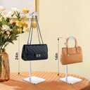3 Pack Purse Display Stand, Adjustable Height Handbag Holder Stand with Sturdy Anti-slip Base, Stainless Steel Metal Table Bag Rack for Closet, Boutique, Retail Vendor Commercial Store,Silver